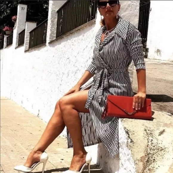 Zara Dresses & Skirts - Zara Open Back Print Dress Size S NWT